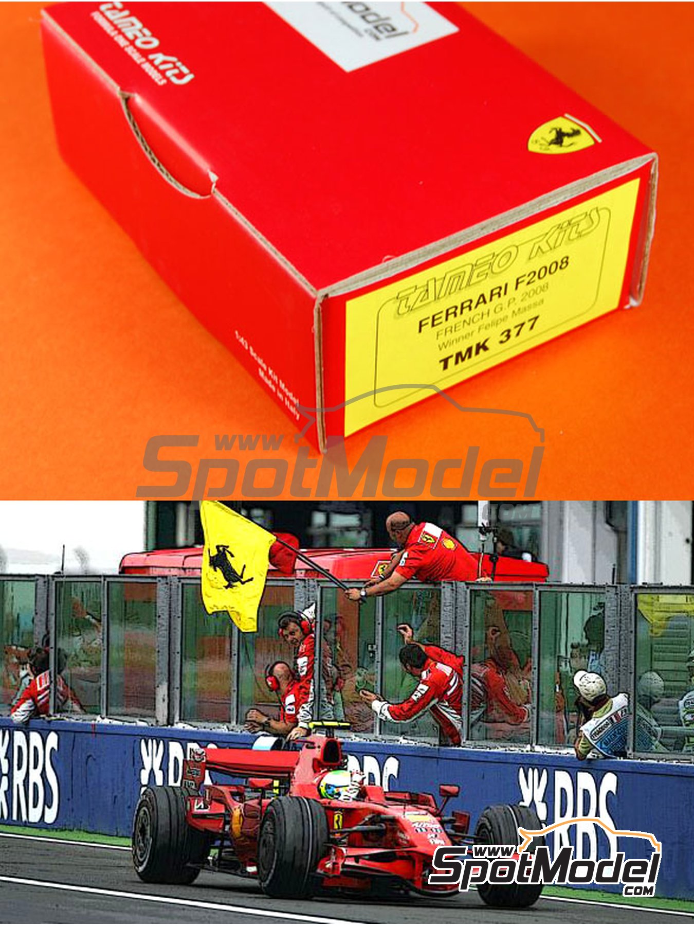 Tameo Kits TMK377: Car scale model kit 1/43 scale - Ferrari F2008